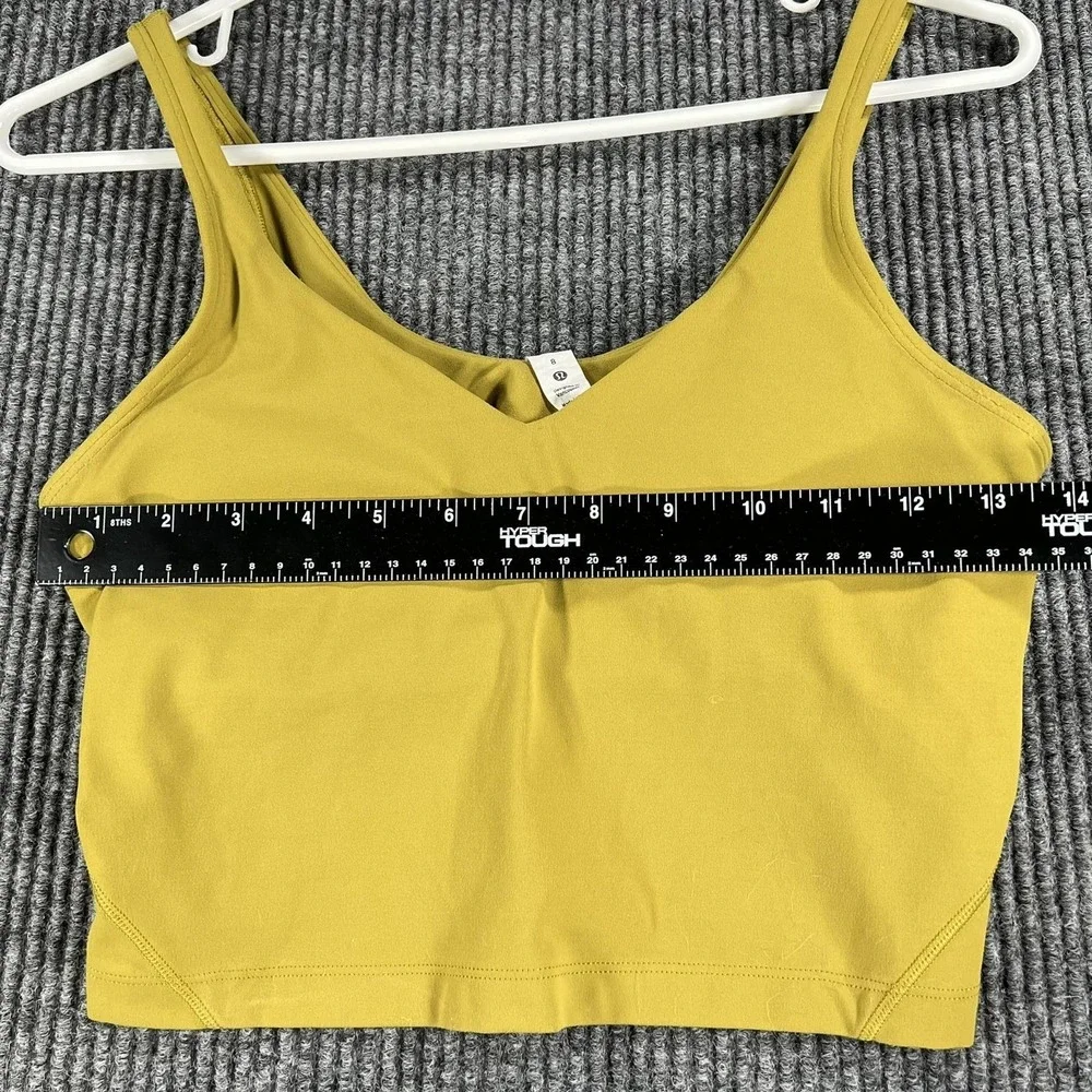 Lululemon Tank Top Womens 8 Yellow V‎ Neck Built In Bra Athletic Yoga LW1DSS